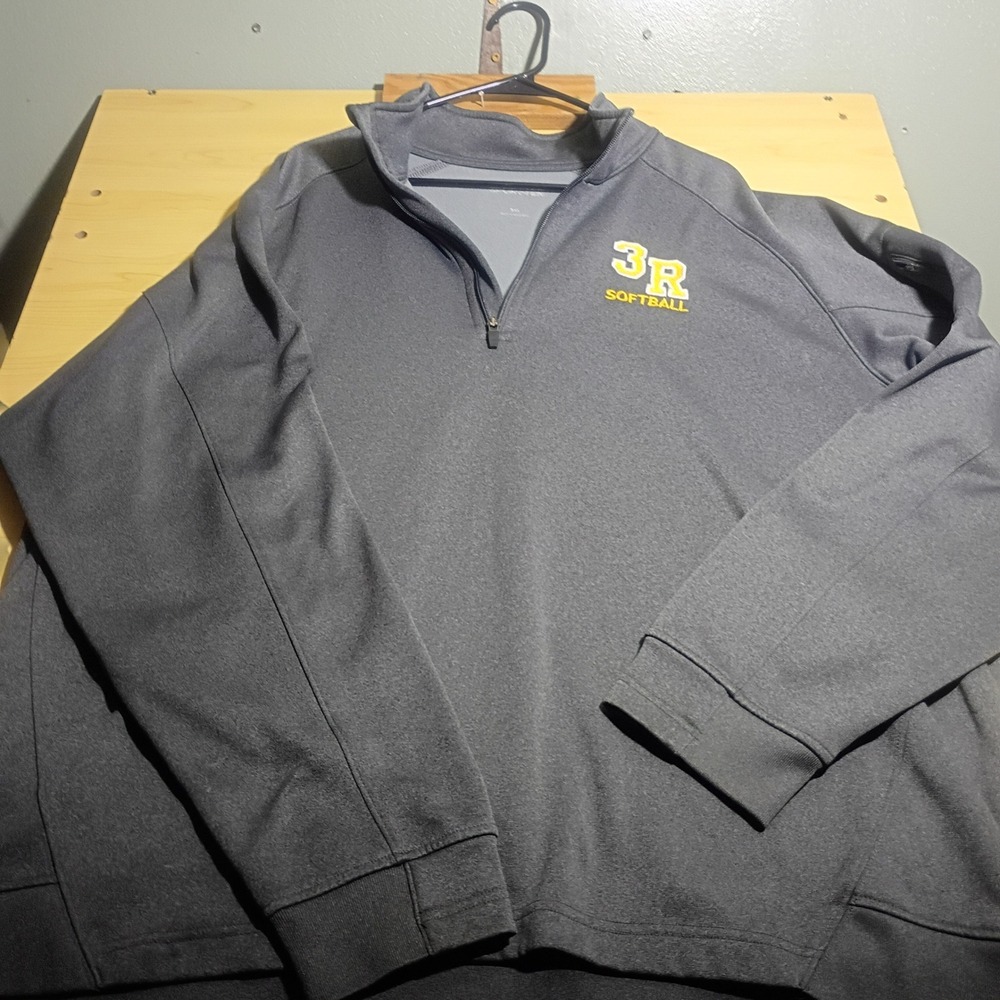 Sport-Tek Quarter Zip Pullover Men 3XL Gray 3R Softball Athletic Sleeve Pocket